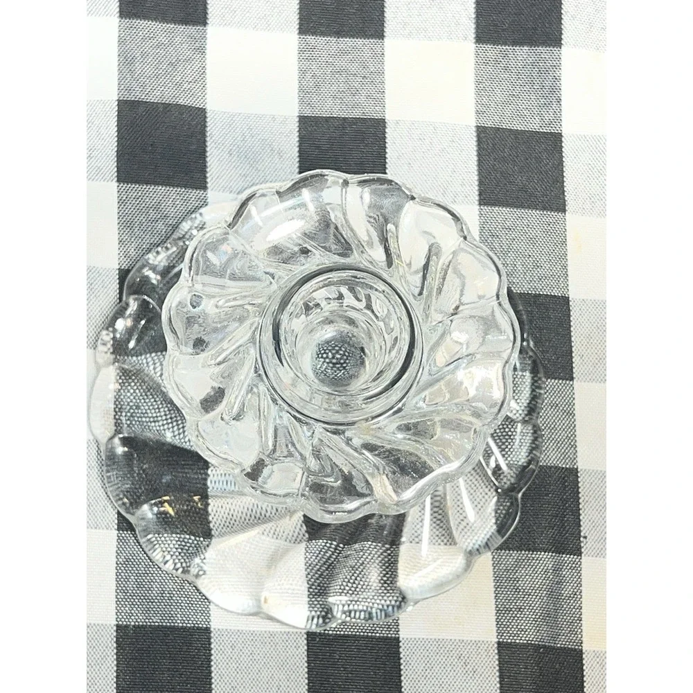 VTG Fostoria Colony Crystal Swirl Single Candlestick Holder 3